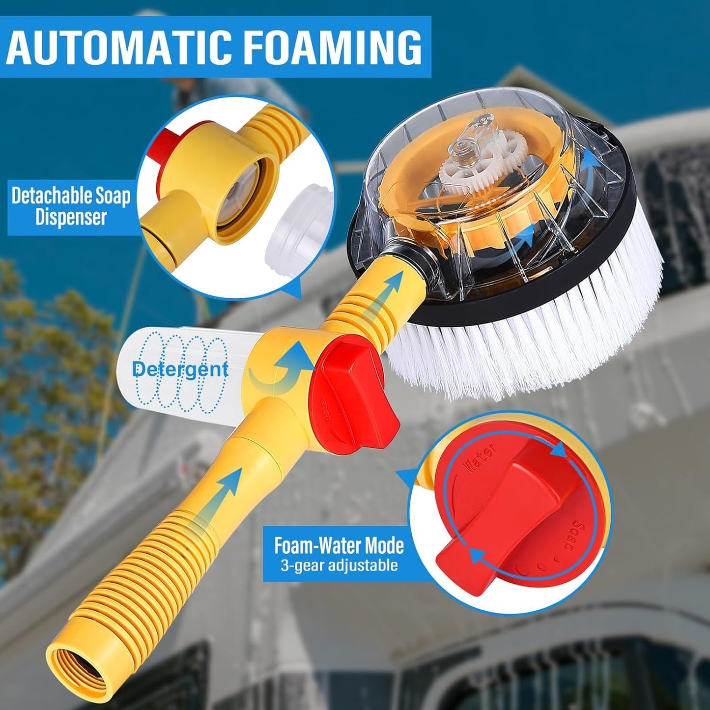 Brosse de Lavage Rotative AutoSpin™ – Votre Véhicule Brillant, Sans Effort et Sans Stress !