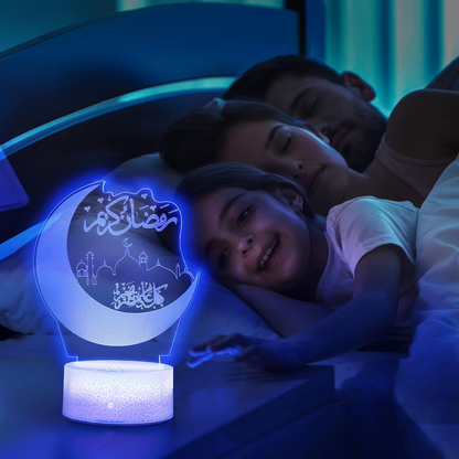 Lampe/Veilleuse Acrylique 3D Personnalisée avec Ecritures en Arabe.