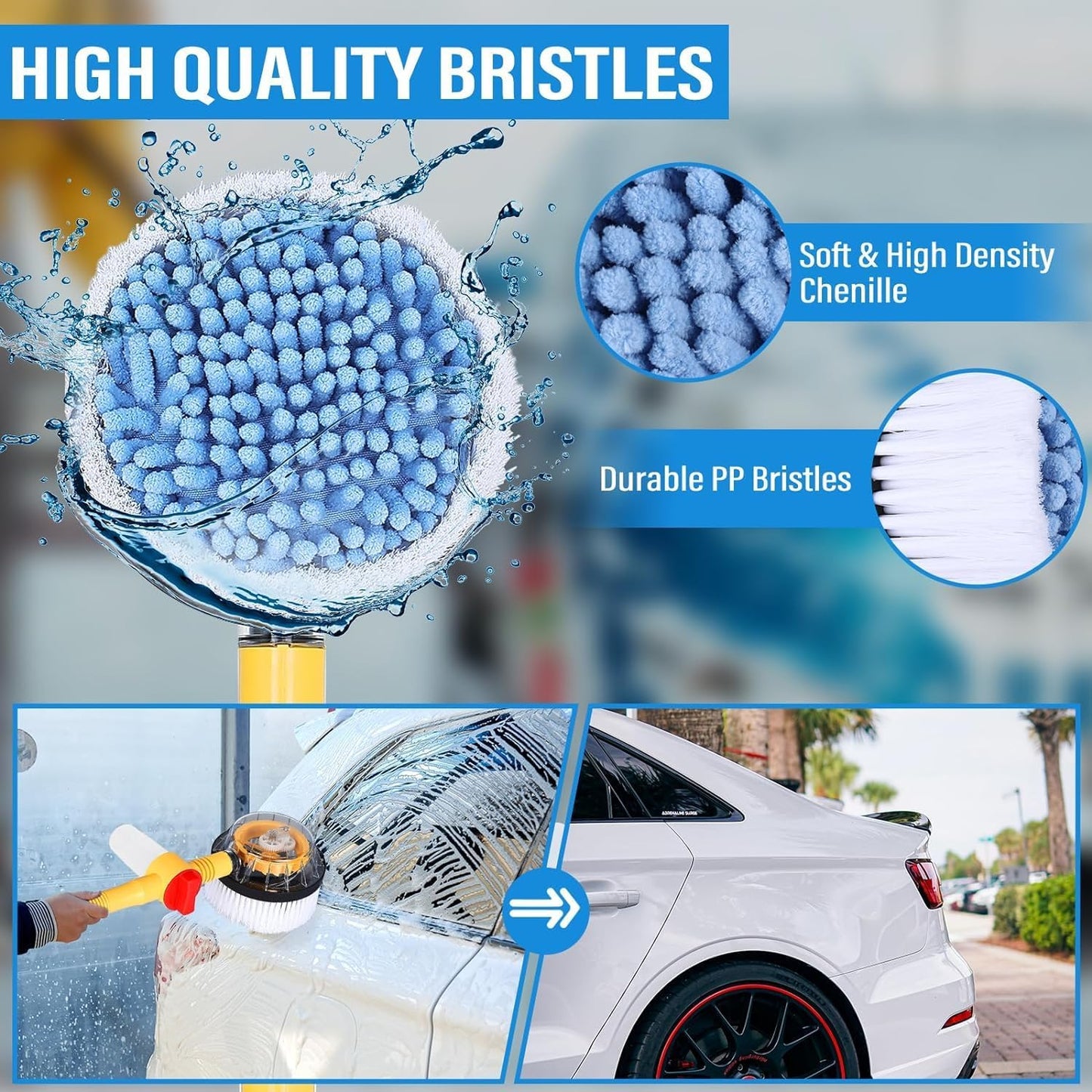 Brosse de Lavage Rotative AutoSpin™ – Votre Véhicule Brillant, Sans Effort et Sans Stress !