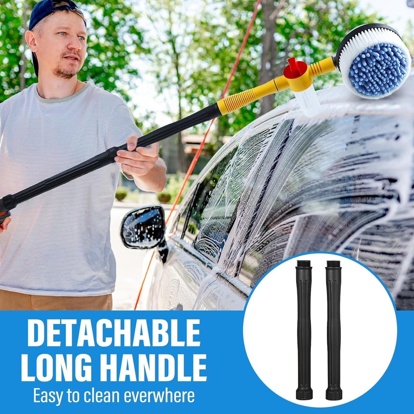 Brosse de Lavage Rotative AutoSpin™ – Votre Véhicule Brillant, Sans Effort et Sans Stress !