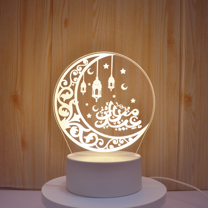 Lampe/Veilleuse Acrylique 3D Personnalisée avec Ecritures en Arabe.